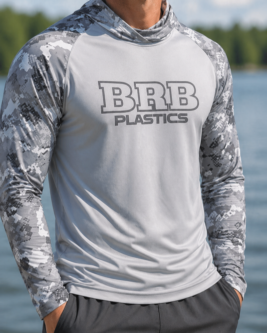 BRB Plastics Aluminum Camo UPF 50 Sun Shirt